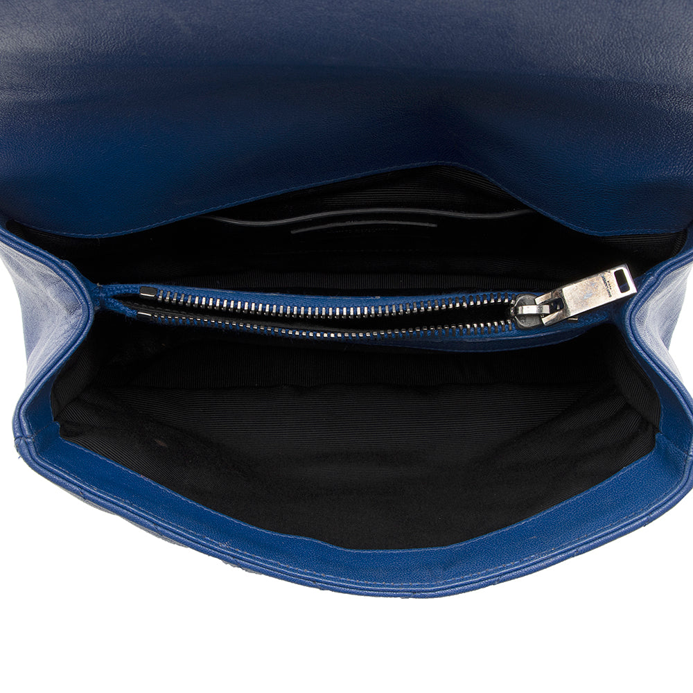 Saint Laurent Matelasse Calfskin Monogram College Medium Shoulder Bag (SHF-19462)