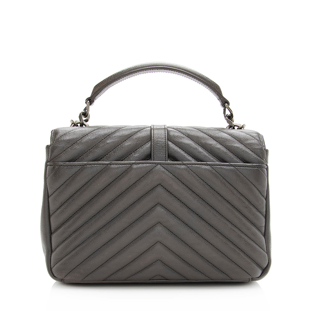 Saint Laurent Matelasse Calfskin Monogram Medium College Top Handle Bag (SHF-20220)