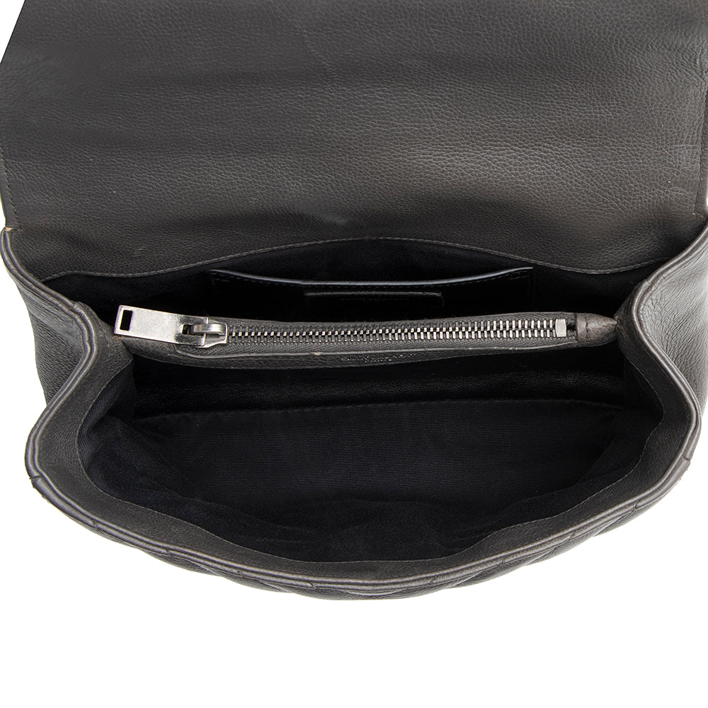 Saint Laurent Matelasse Calfskin Monogram Medium College Top Handle Bag (SHF-20220)