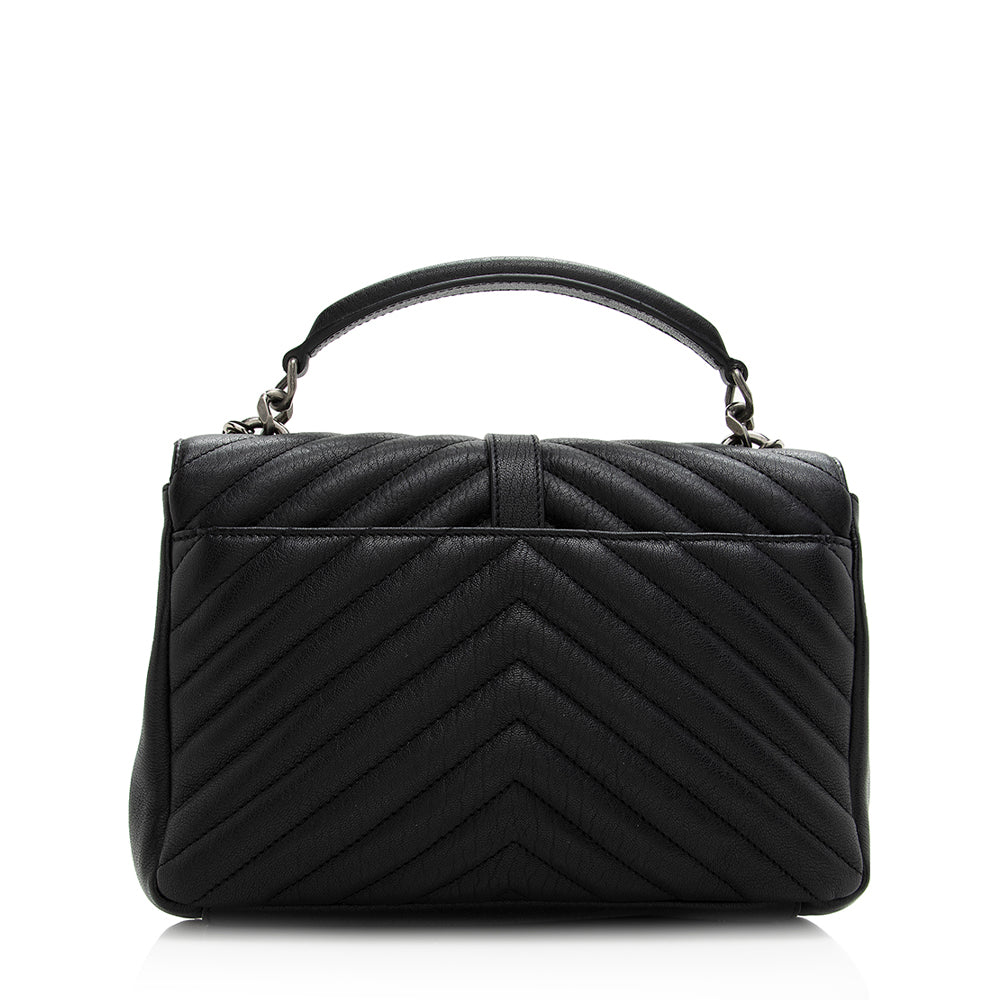 Saint Laurent Matelasse Calfskin Monogram Medium College Top Handle Bag (SHF-20778)