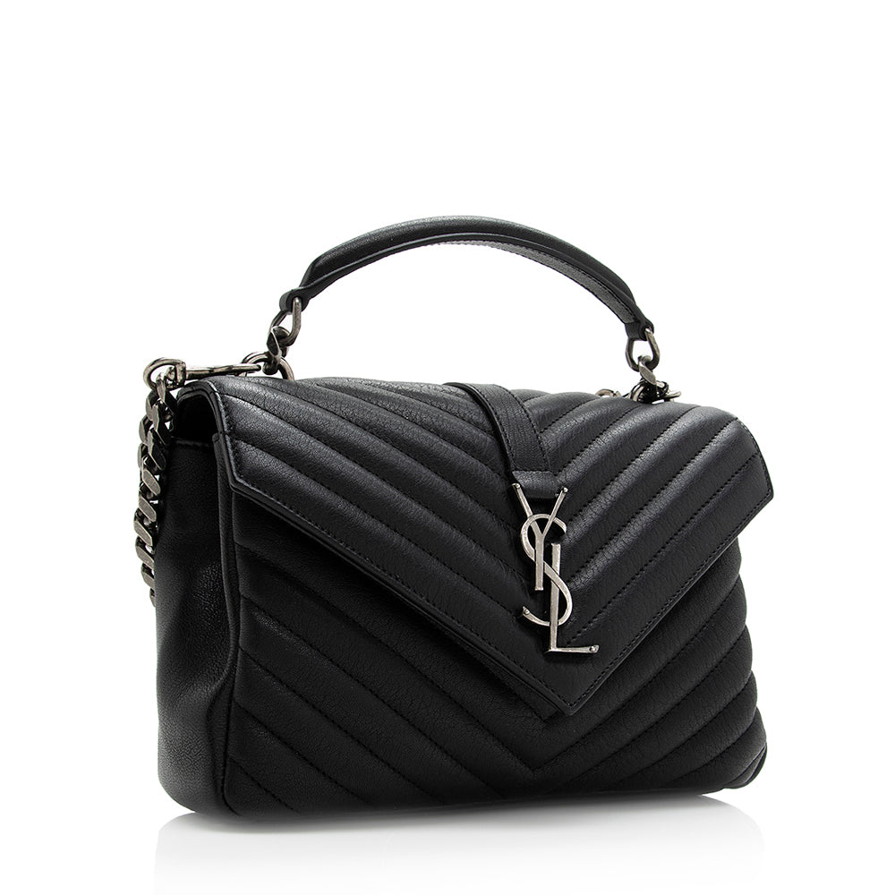 Saint Laurent Matelasse Calfskin Monogram Medium College Top Handle Bag (SHF-20778)