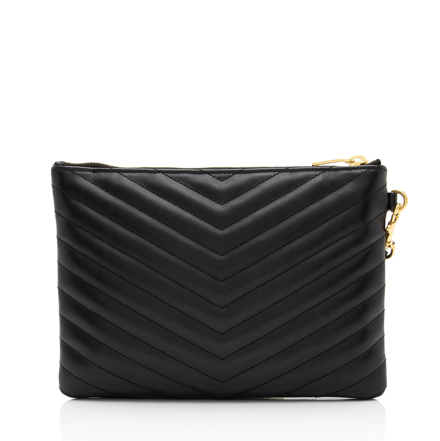 Saint Laurent Matelasse Calfskin Monogram Small Wristlet (SHF-I0dYH7)