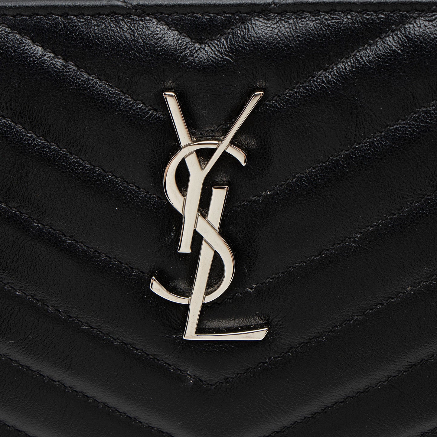 Saint Laurent Matelasse Calfskin Monogram Small Wristlet (SHF-6zoV5w)