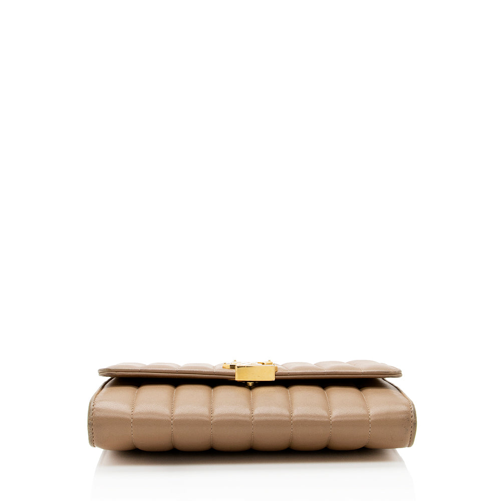 Saint Laurent Matelasse Calfskin Vicky Chain Wallet (SHF-19438)