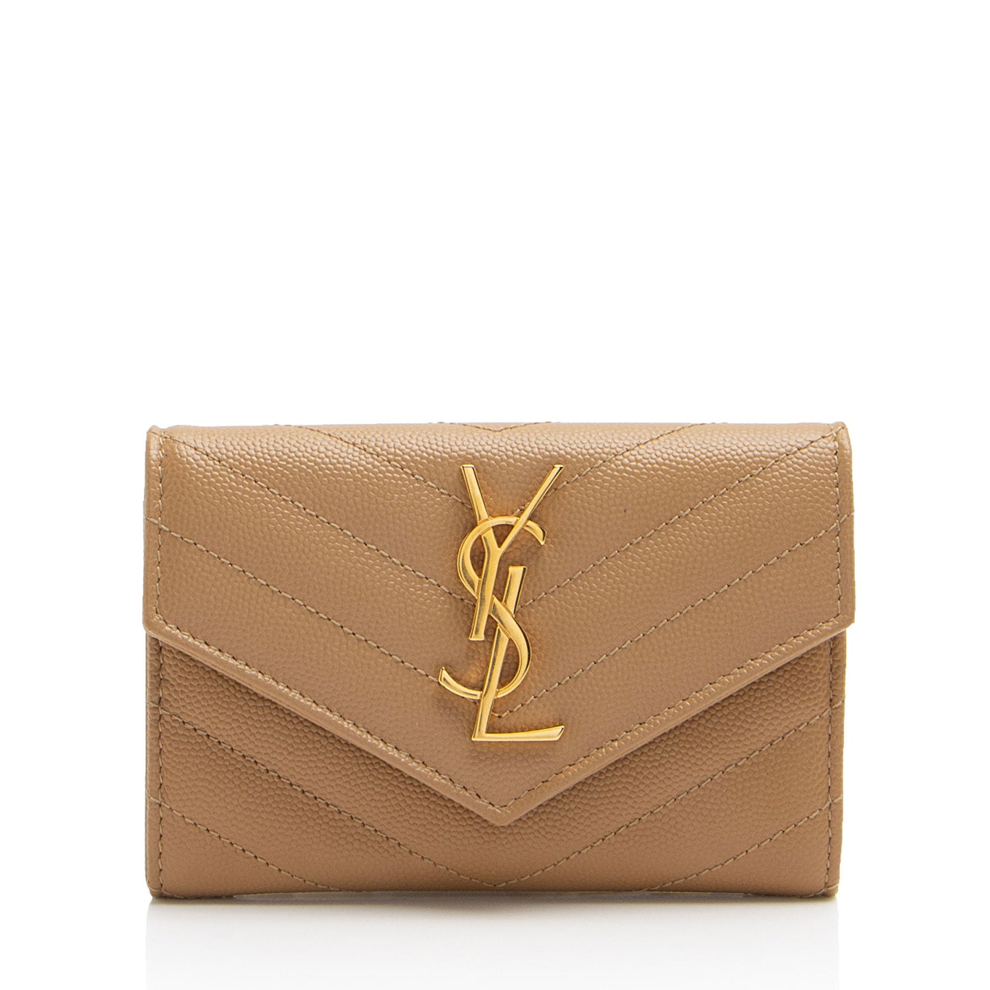 Saint Laurent Matelasse Grain de Poudre Monogram Envelope Small Wallet