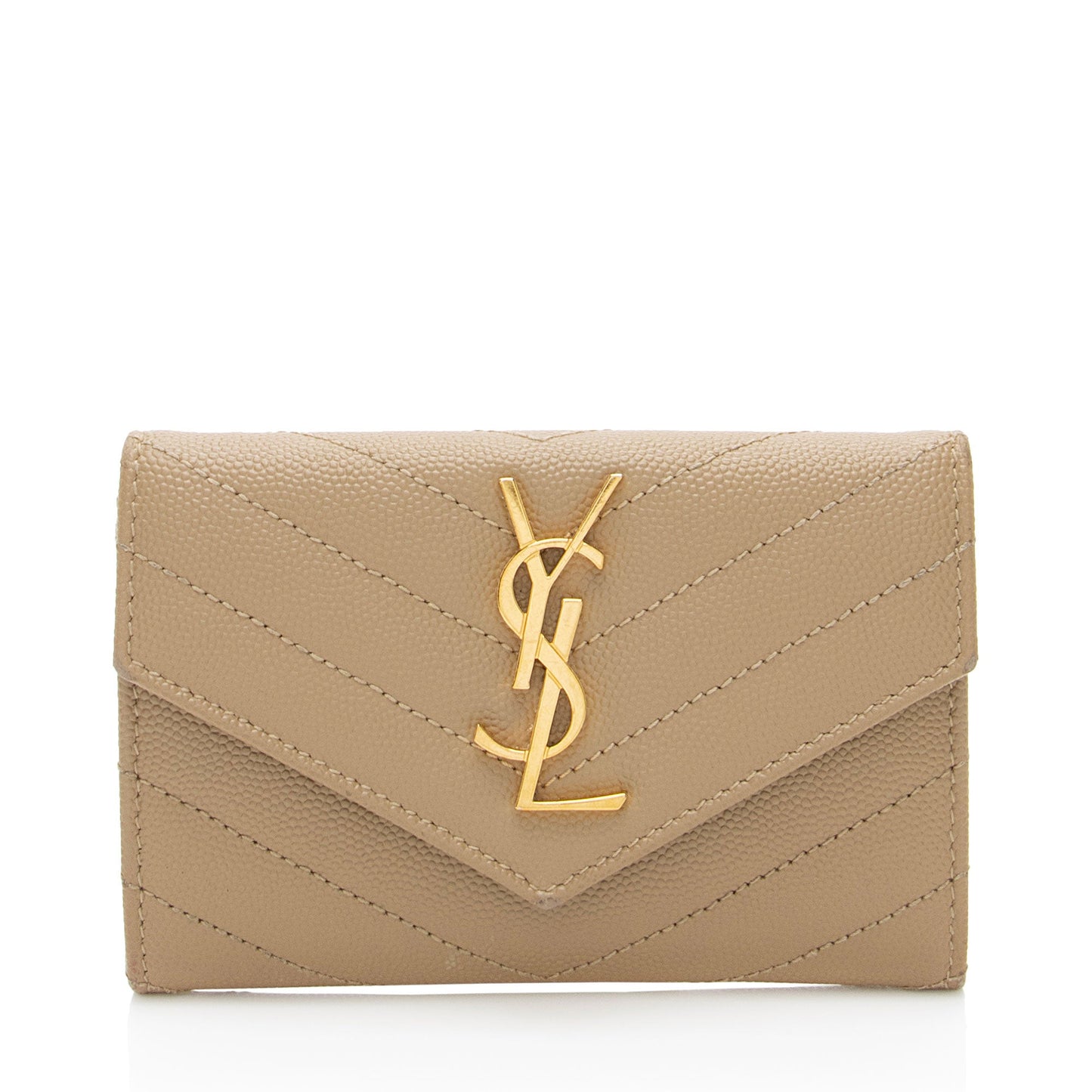 Saint Laurent Matelasse Grain de Poudre Monogram Envelope Small Wallet