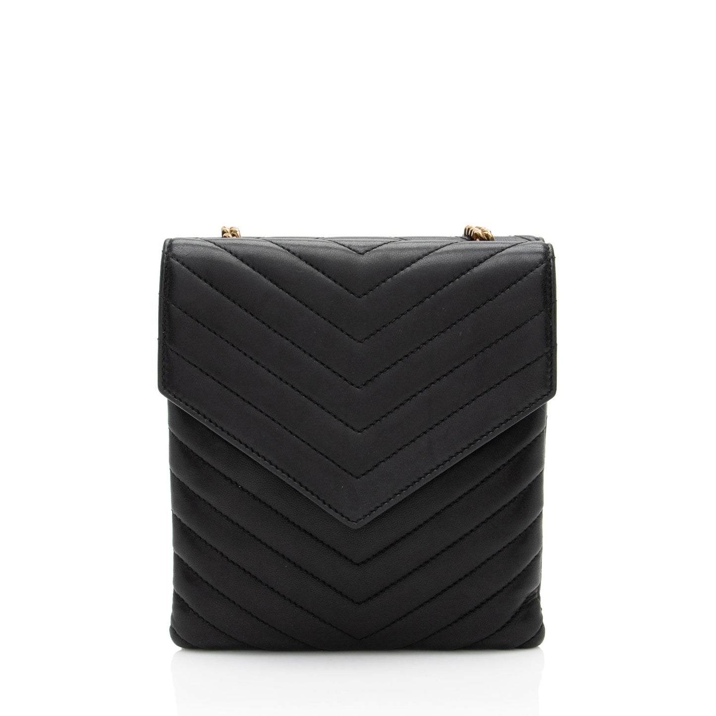 Saint Laurent Matelasse Lambskin Monogram Small Double Flap Bag