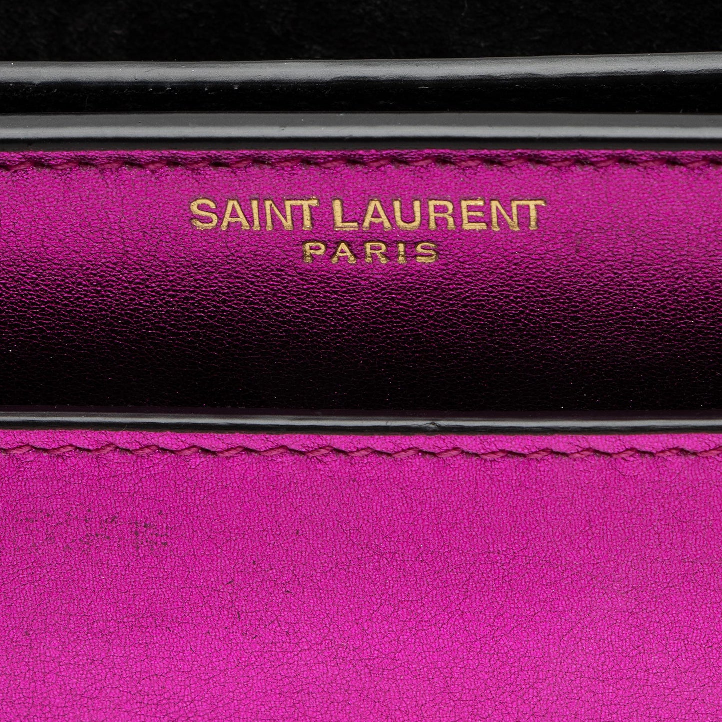 Saint Laurent Metallic Calfskin Monogram Sunset Small Shoulder Bag (SHF-UXPbK2)