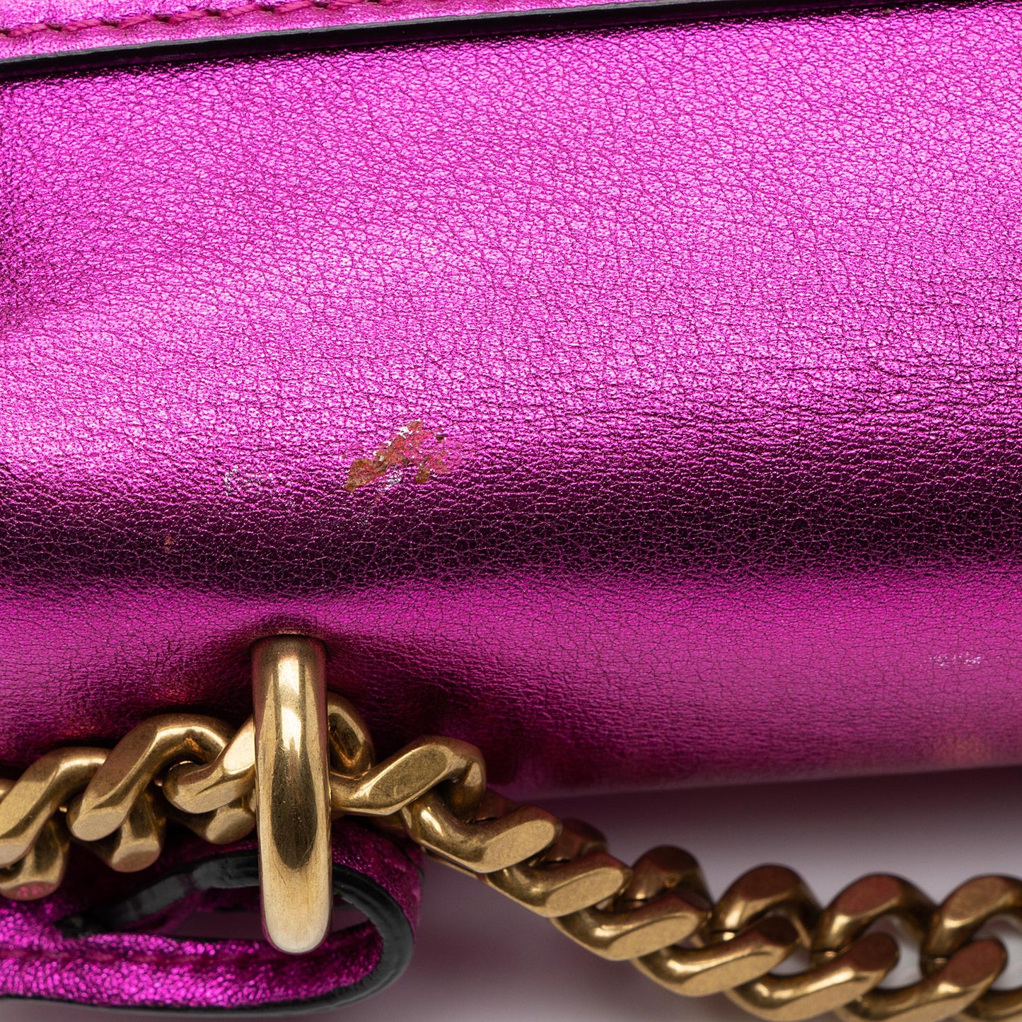 Saint Laurent Metallic Calfskin Monogram Sunset Small Shoulder Bag (SHF-UXPbK2)