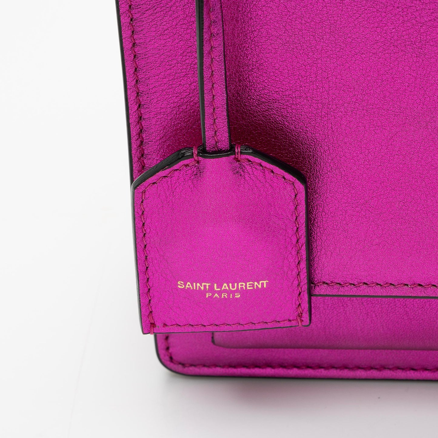 Saint Laurent Metallic Calfskin Monogram Sunset Small Shoulder Bag (SHF-UXPbK2)