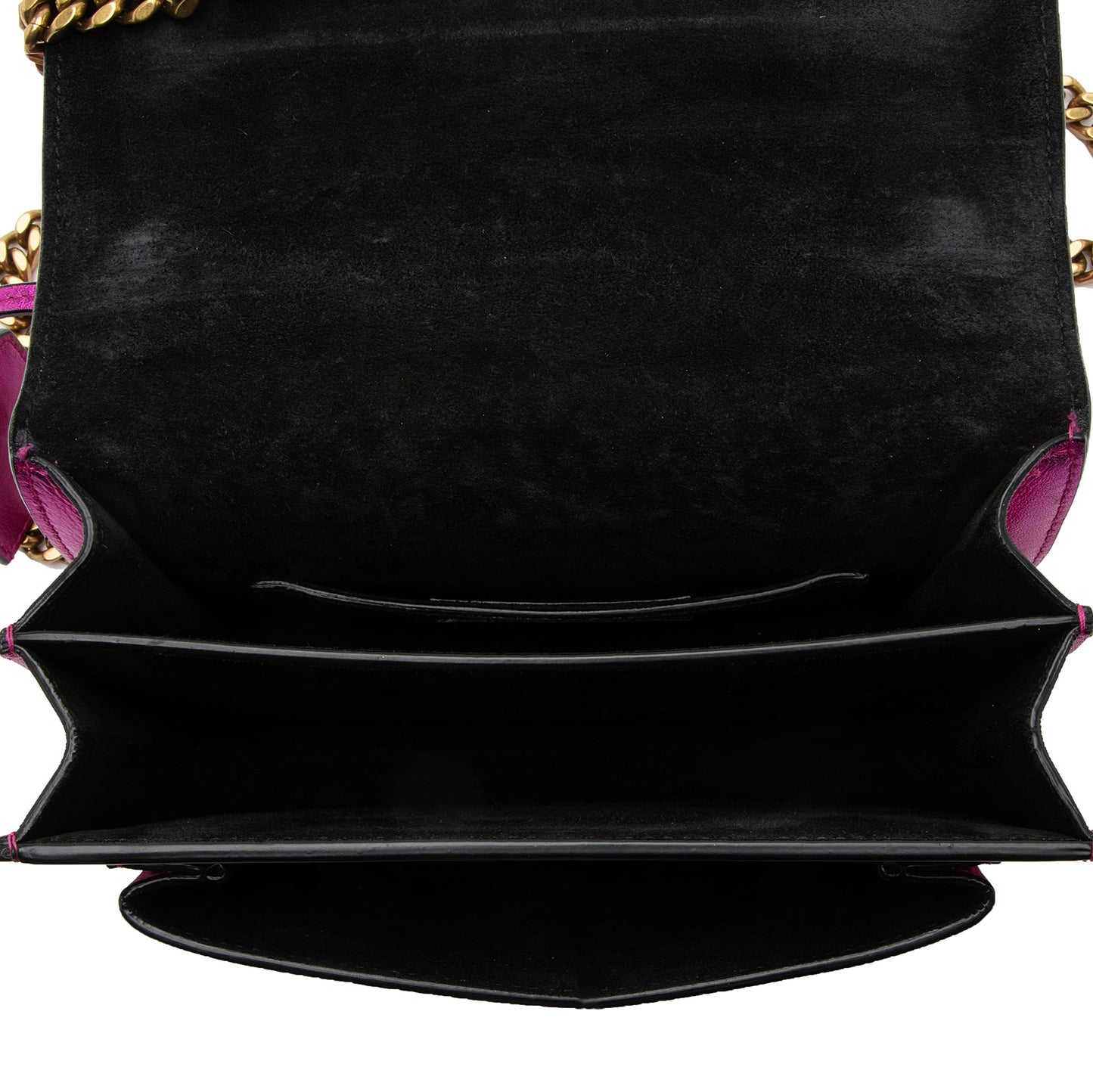 Saint Laurent Metallic Calfskin Monogram Sunset Small Shoulder Bag (SHF-UXPbK2)