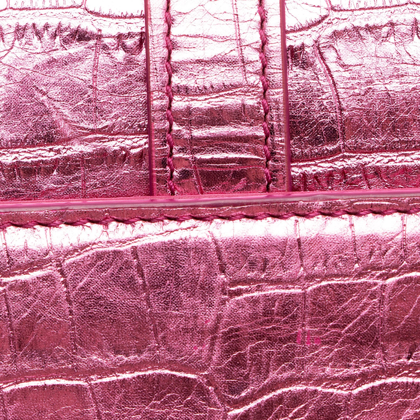 Saint Laurent Metallic Croc Embossed Leather Monogram Small Envelope Bag