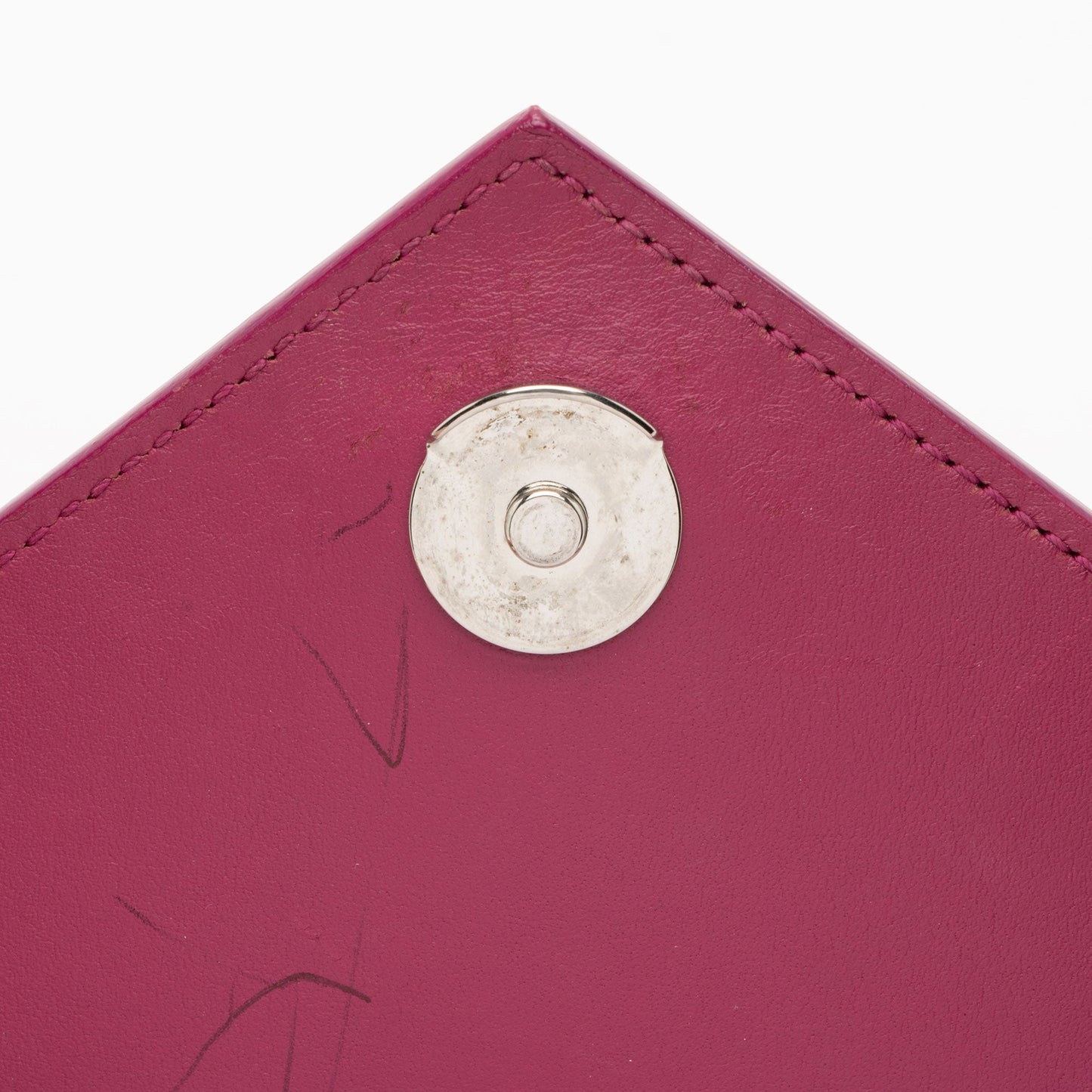 Saint Laurent Metallic Croc Embossed Leather Monogram Small Envelope Bag