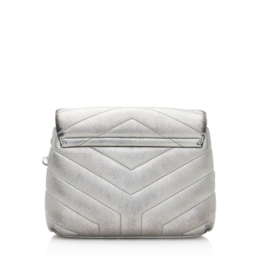 Saint Laurent Metallic Matelasse Calfskin LouLou Toy Crossbody Bag (SHF-21046)