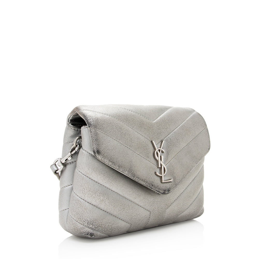 Saint Laurent Metallic Matelasse Calfskin LouLou Toy Crossbody Bag (SHF-21046)