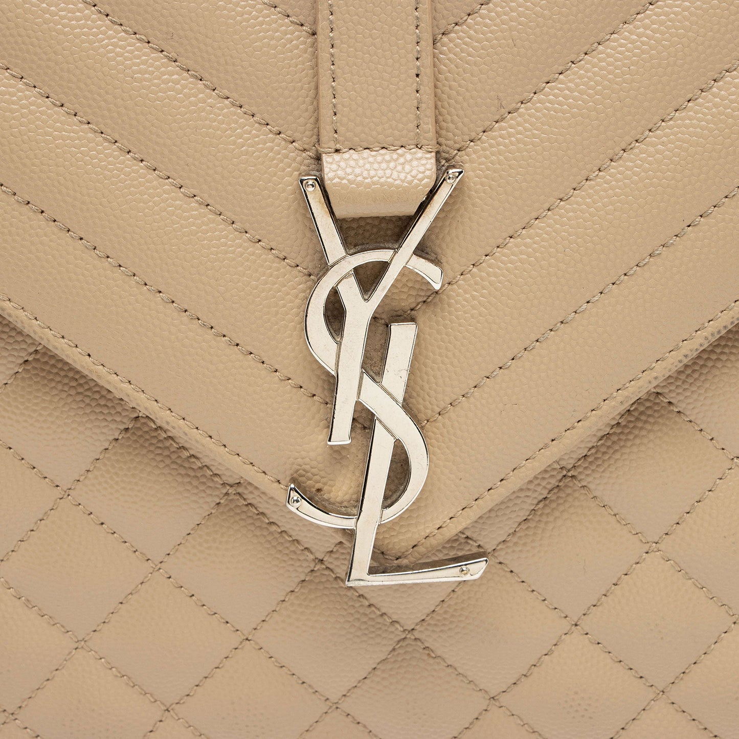 Saint Laurent Mixed Matelasse Grain de Poudre Monogram Large Shoulder Bag