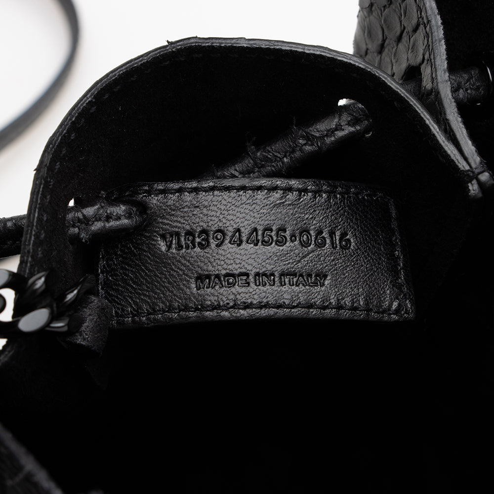 Saint Laurent Python Embossed Calfskin Mini Bucket Bag - FINAL SALE (SHF-17106)