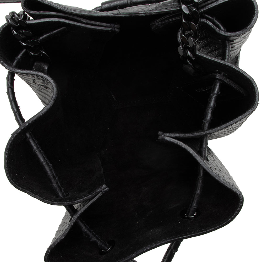 Saint Laurent Python Embossed Calfskin Mini Bucket Bag - FINAL SALE (SHF-17106)