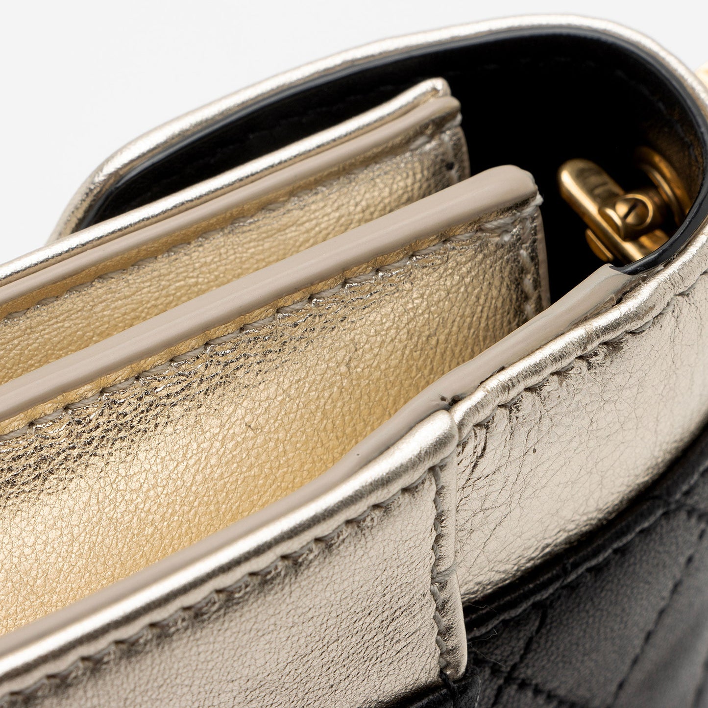 Saint Laurent Quilted Lambskin Monogram Gaby Shoulder Bag