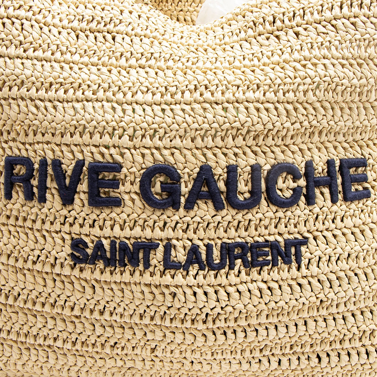 Saint Laurent Raffia Crochet Rive Gauche Tote