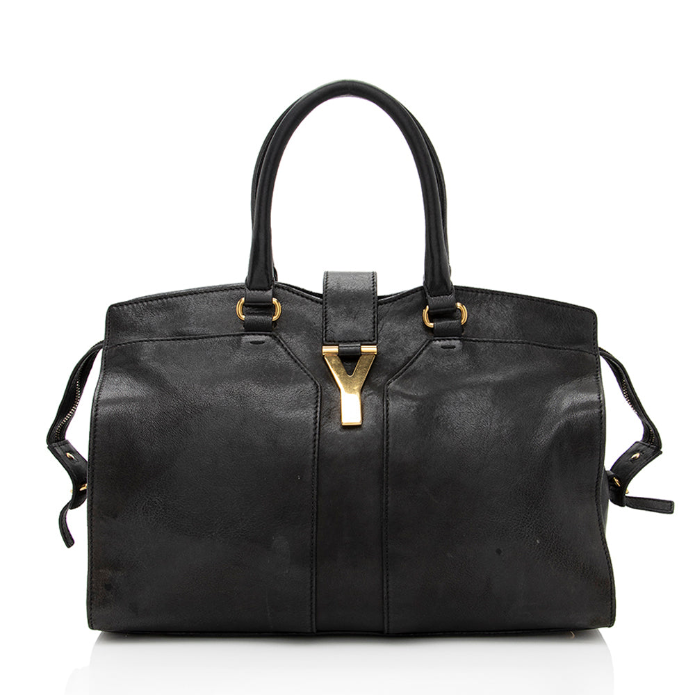 Saint Laurent Calfskin Classic Cabas Chyc Y Medium Tote - FINAL SALE (SHF-18423)