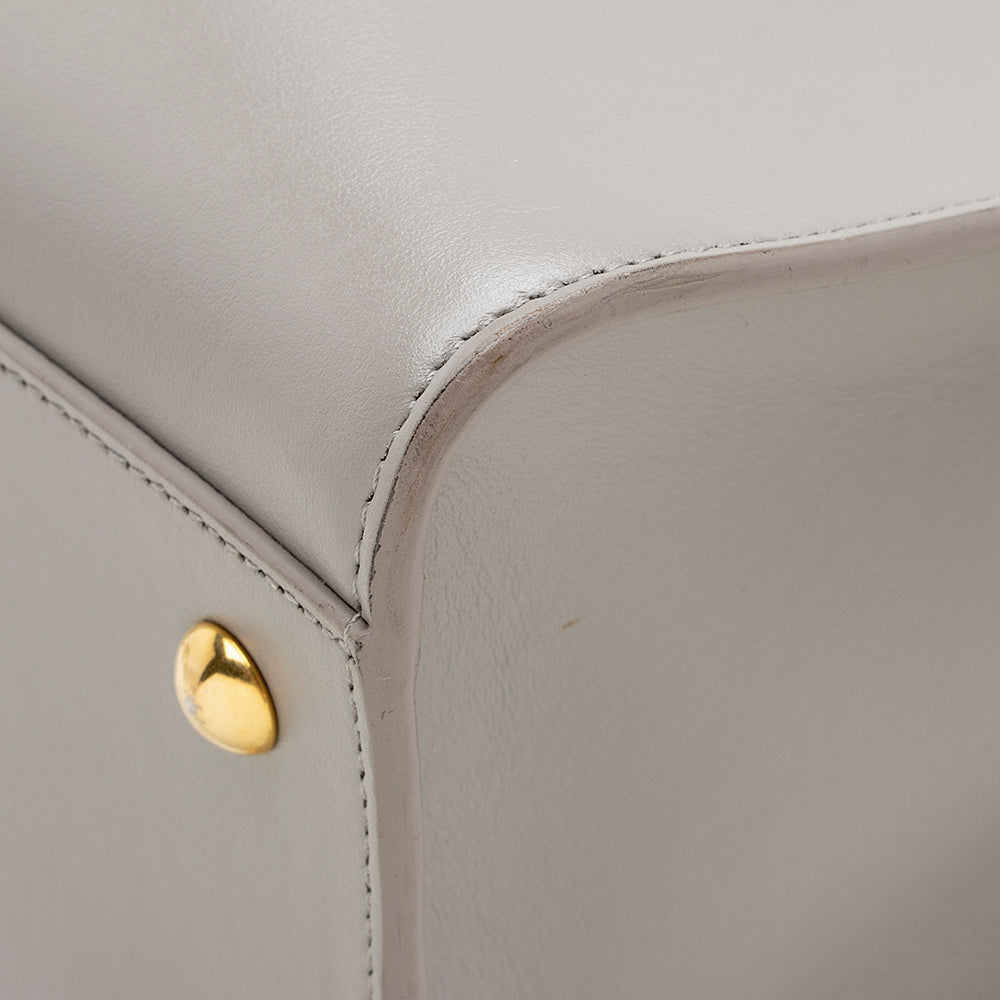 Saint Laurent Smooth Calfskin Baby Monogram Cabas Tote (SHF-15627)
