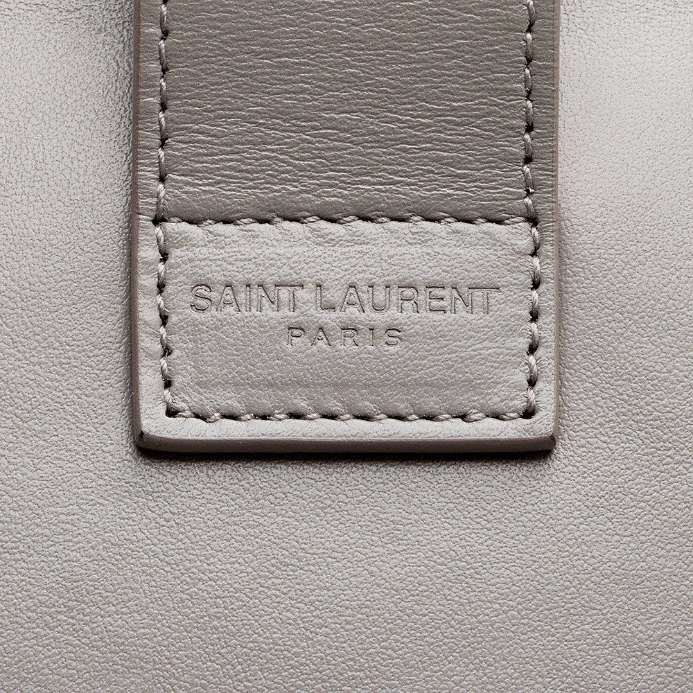 Saint Laurent Smooth Calfskin Baby Monogram Cabas Tote (SHF-15627)