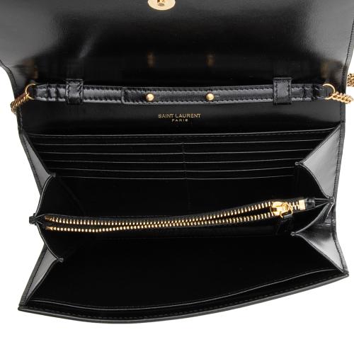 Saint Laurent Smooth Calfskin Monogram Cassandre Chain Wallet (SHF-n5xD0M)