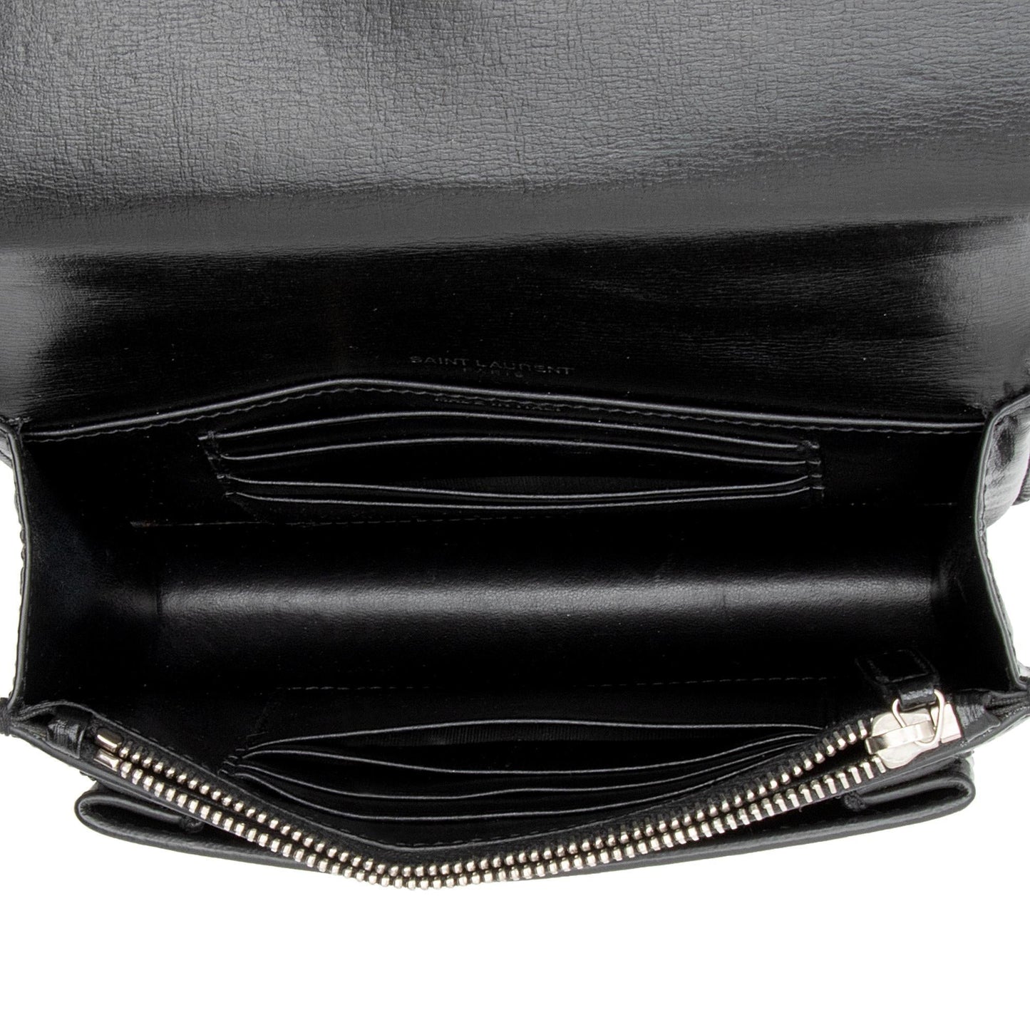 Saint Laurent Smooth Calfskin Monogram Sunset Mini Wallet on Chain Bag (SHF-DINzFy)
