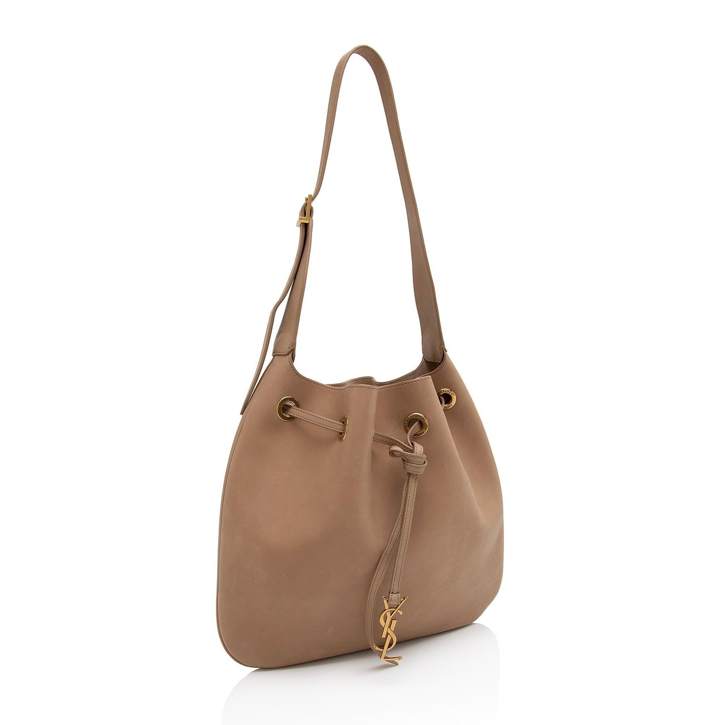 Saint Laurent Smooth Calfskin Paris VII Flat Medium Hobo (SHF-cypHQU)
