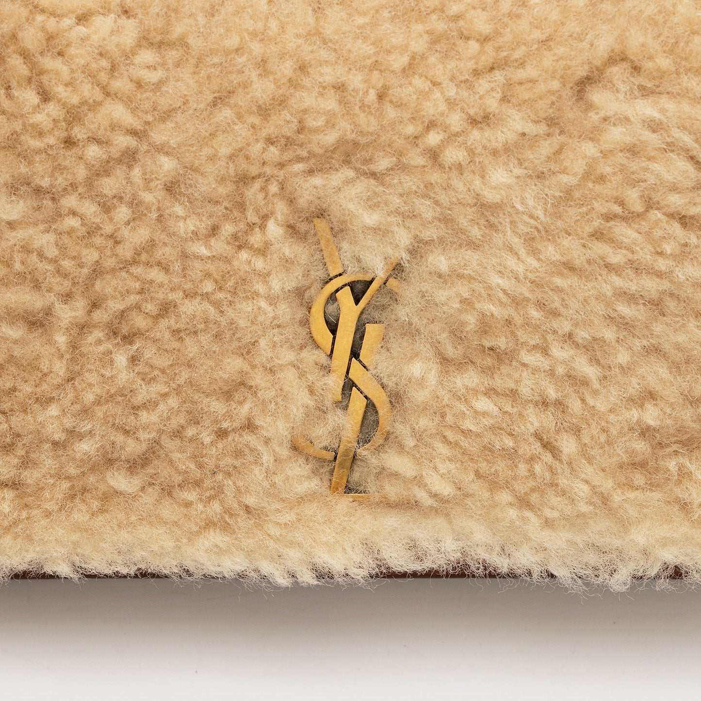 Saint Laurent Smooth Calfskin Shearling Phone Holder Shoulder Bag (SHF-m39ejH)