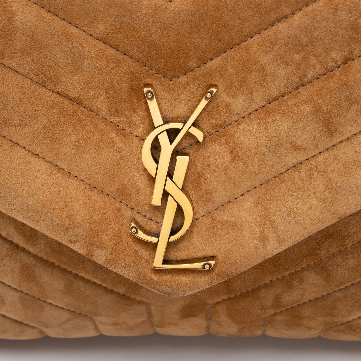 Saint Laurent Suede Monogram LouLou Chain Medium Shoulder Bag