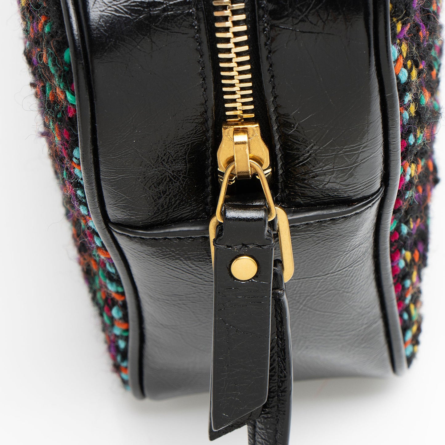 Saint Laurent Tweed Monogram Lou Camera Bag