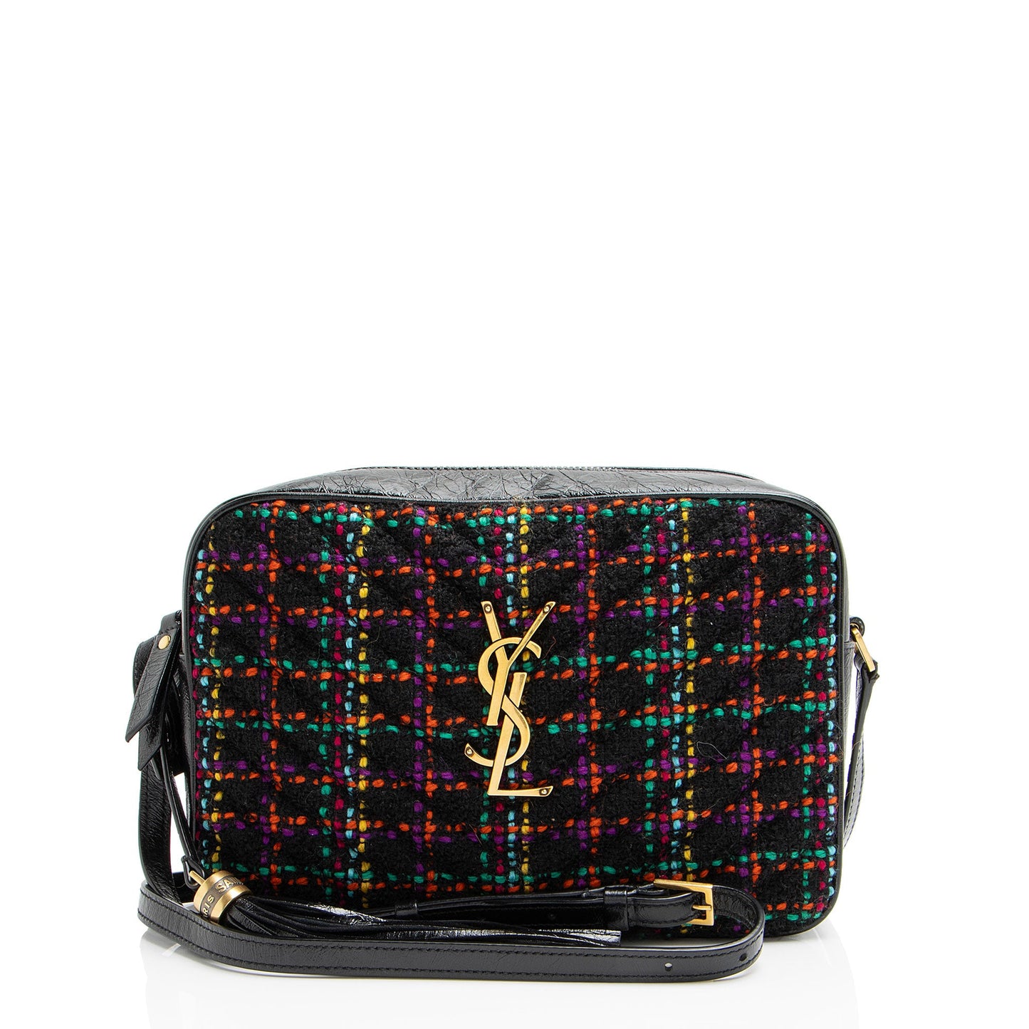 Saint Laurent Tweed Monogram Lou Camera Bag