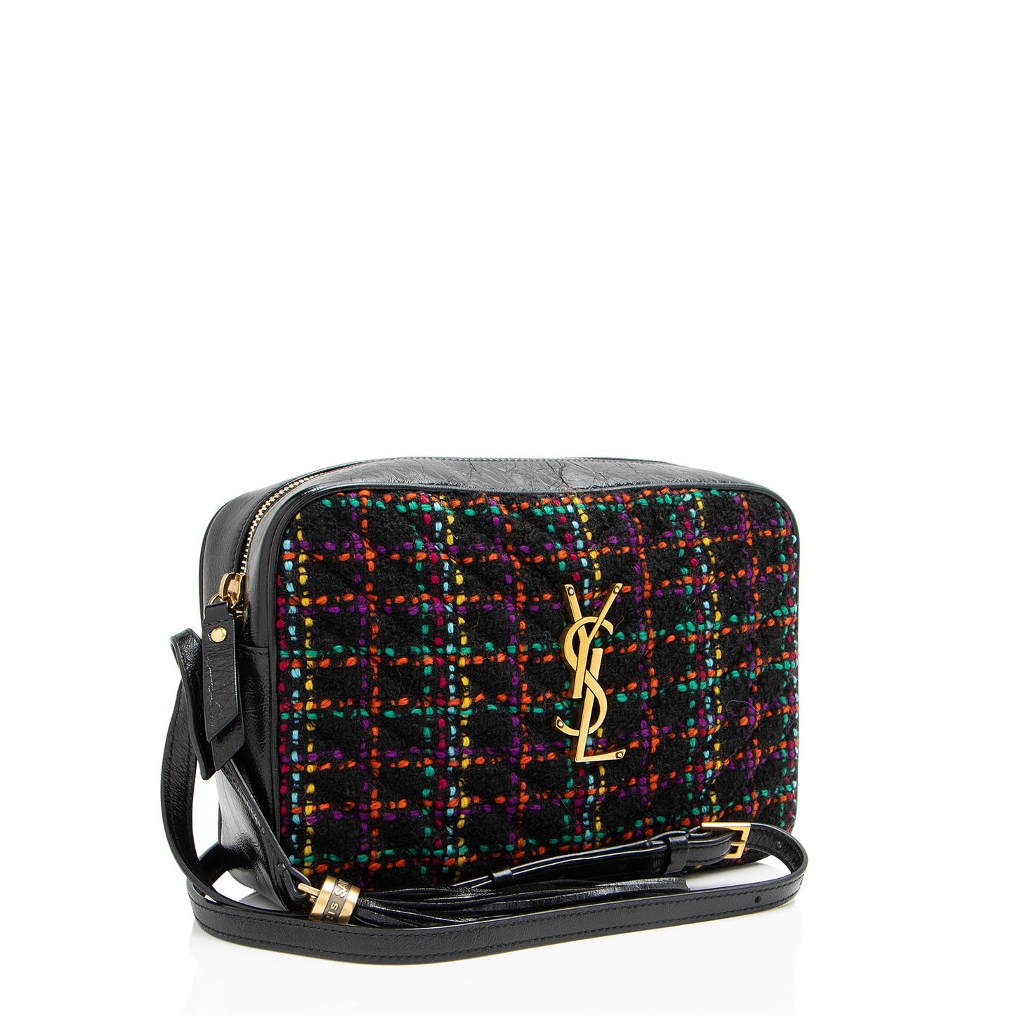 Saint Laurent Tweed Monogram Lou Camera Bag