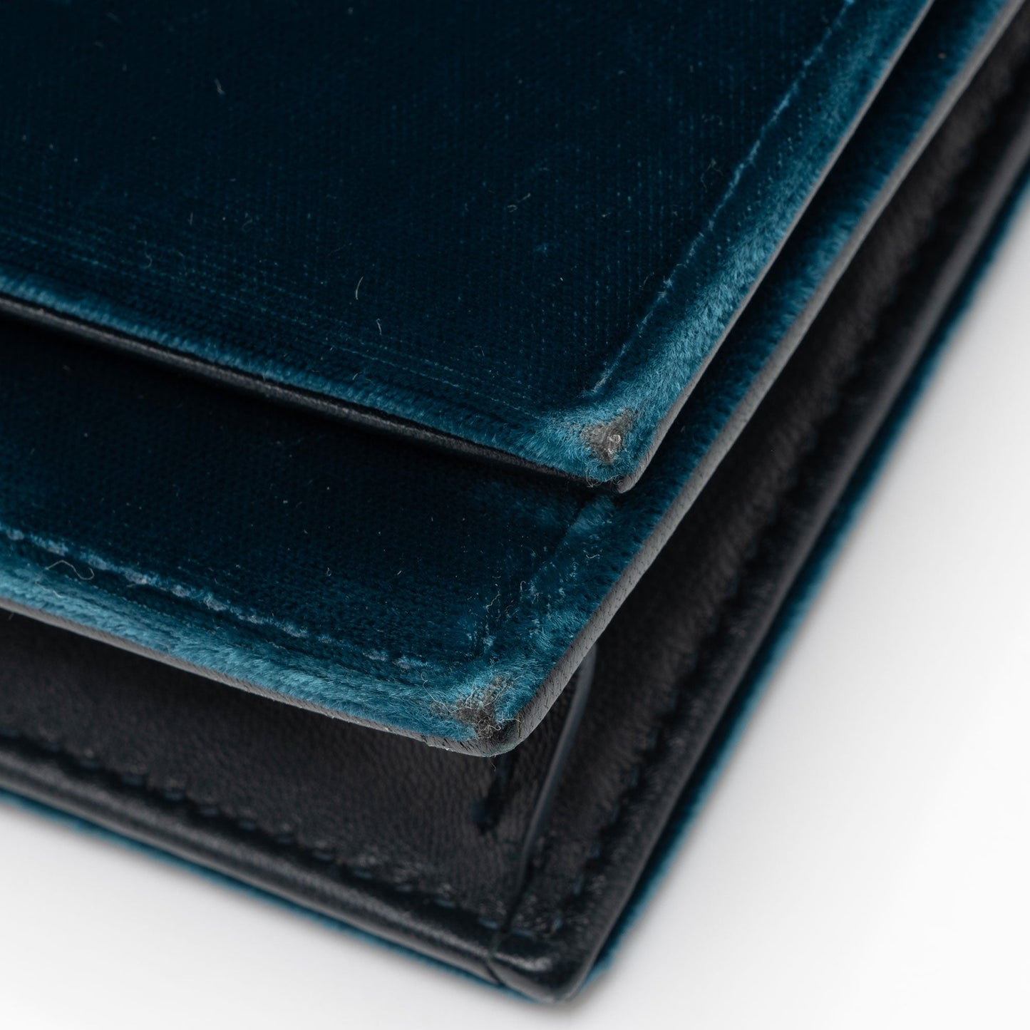 Saint Laurent Velvet Crystal Monogram Kate Tassel Chain Wallet