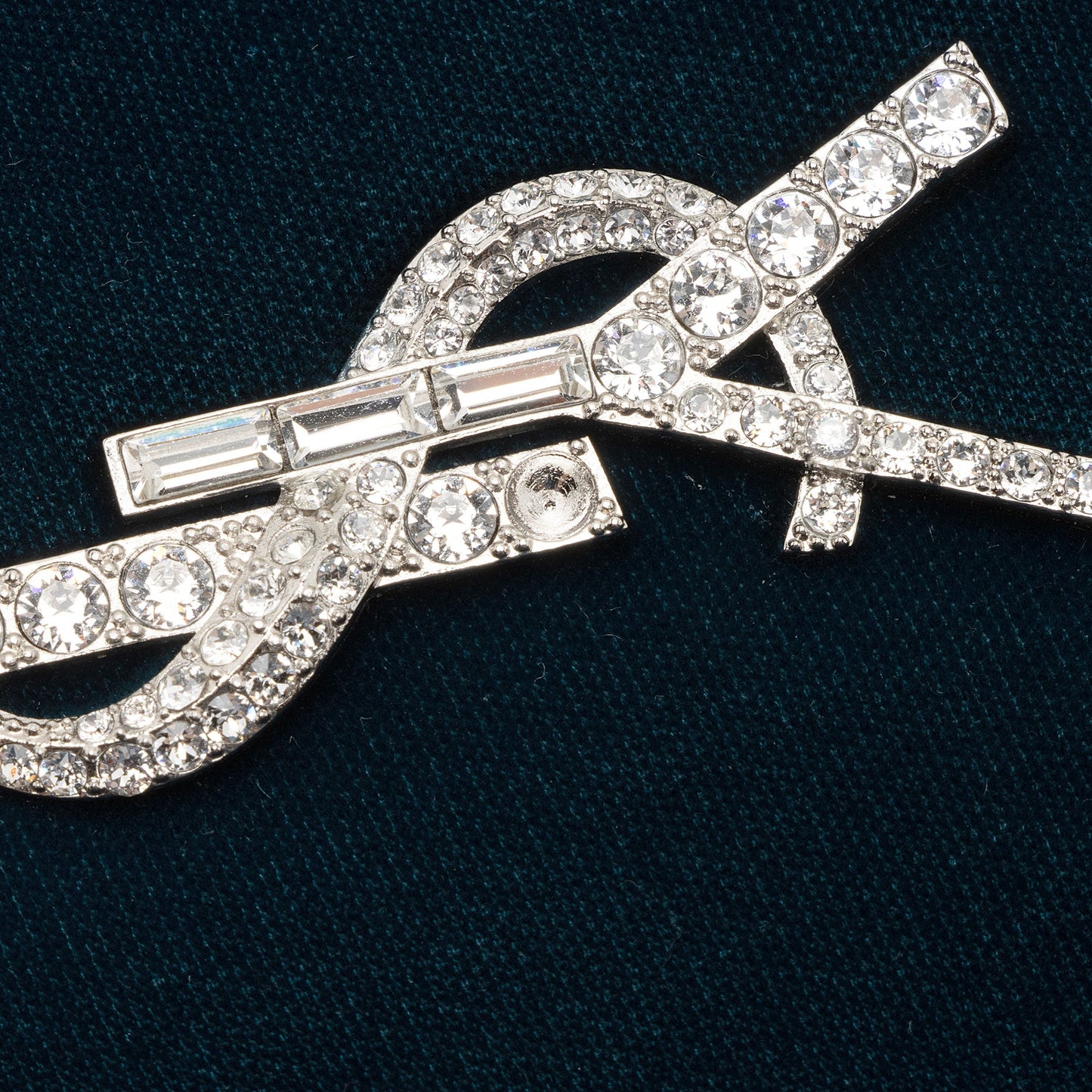 Saint Laurent Velvet Crystal Monogram Kate Tassel Chain Wallet