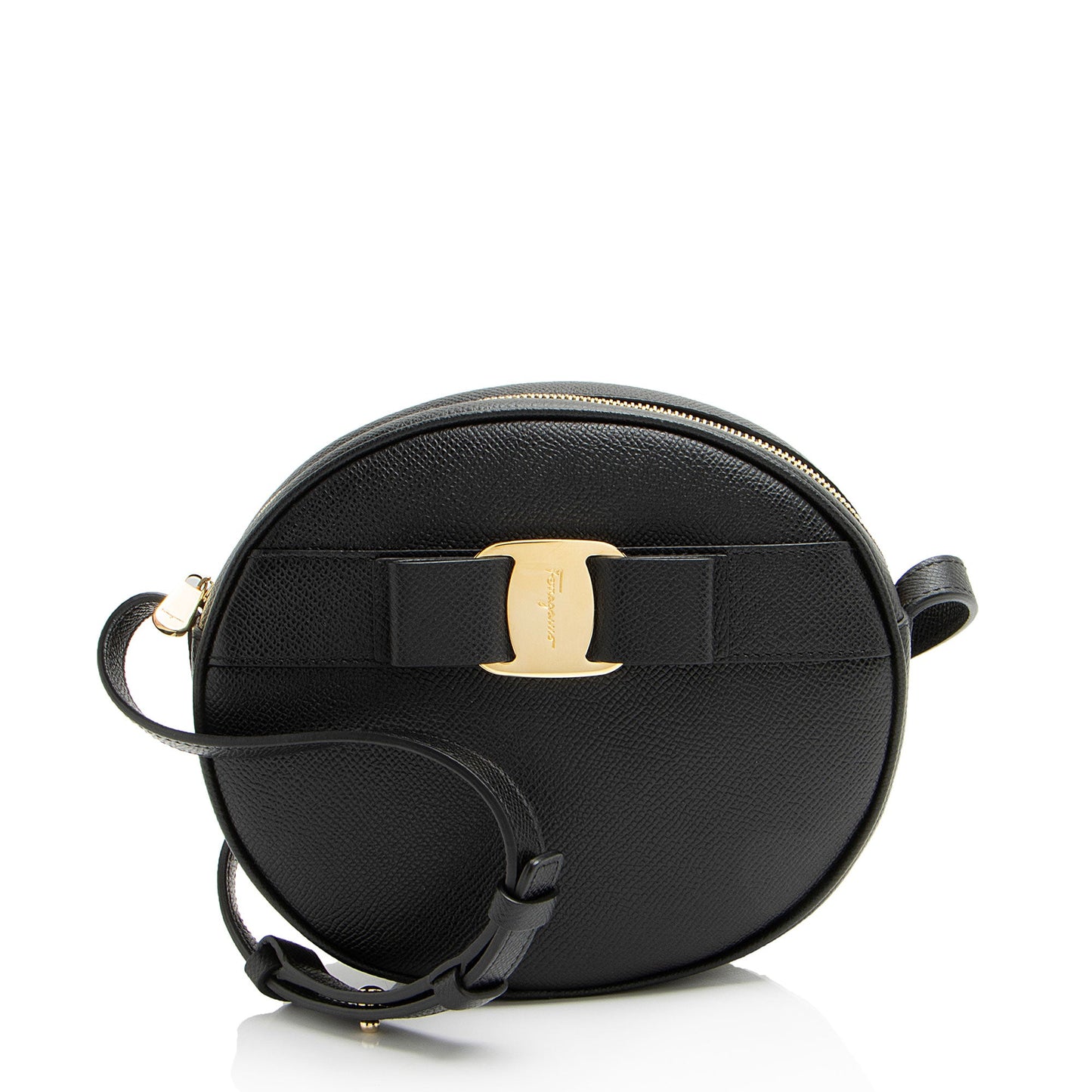 Salvatore Ferragamo Saffiano Vara Round Crossbody