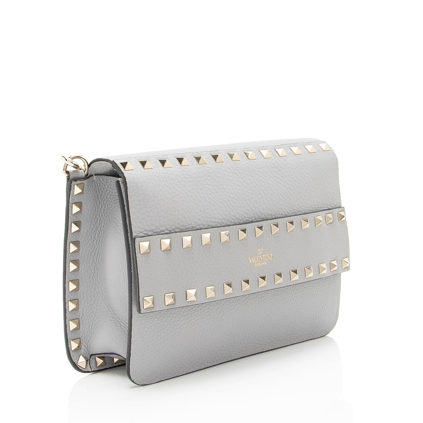 Valentino Grainy Calfskin Rockstud Flap Side Slip Crossbody (SHF-goZOPK)