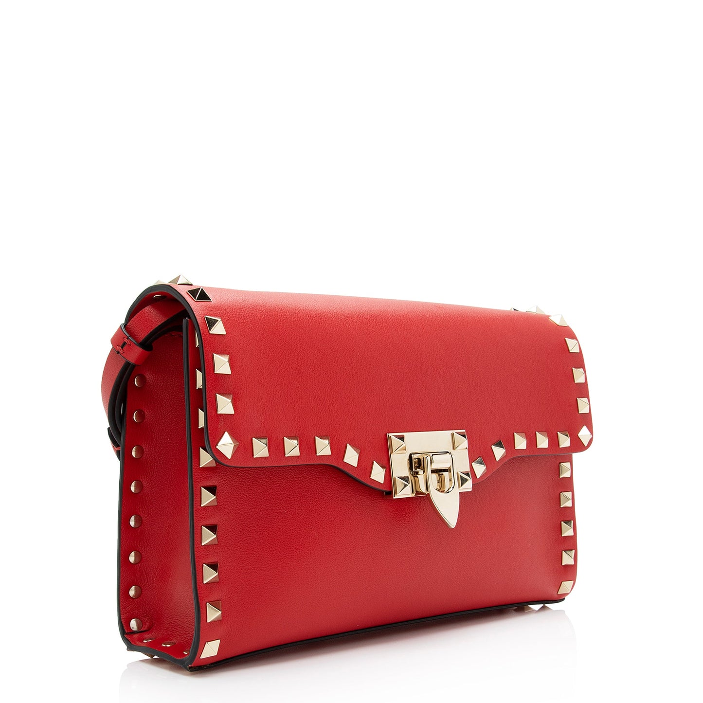 Valentino Grainy Calfskin Rockstud Flap Small Crossbody Bag (SHF-gUNU2H)