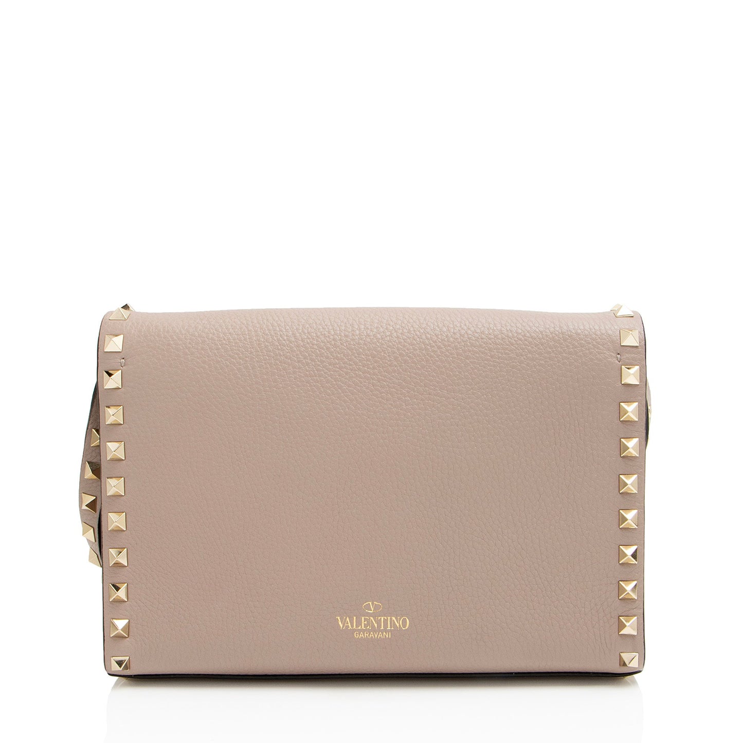 Valentino Grainy Calfskin Rockstud Flap Small Crossbody (SHF-yYGh00)