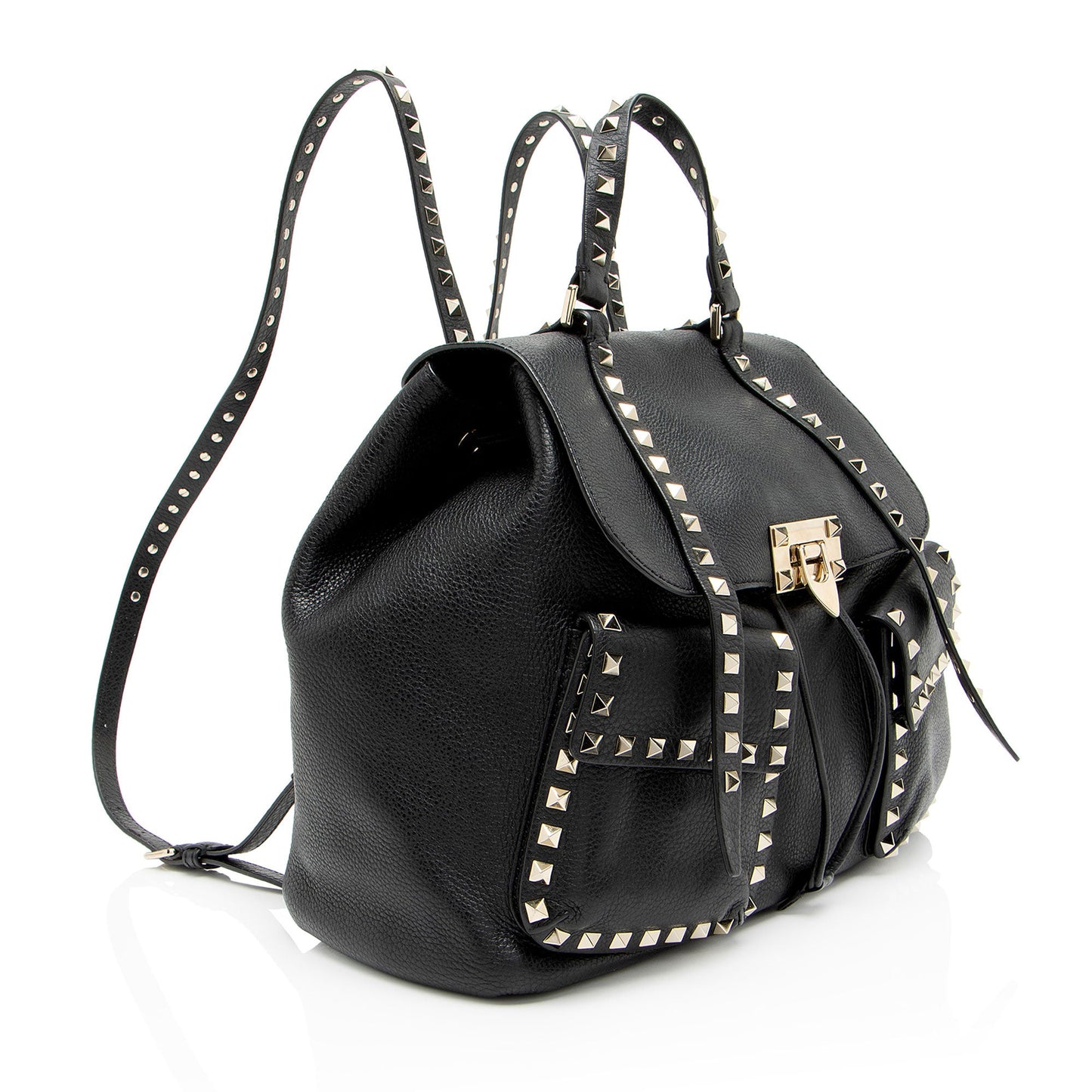 Valentino Leather Rockstud Double Pocket Backpack