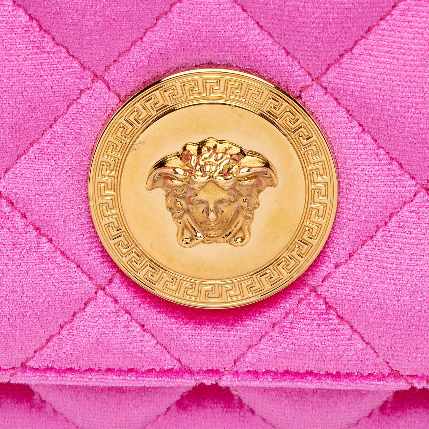 Versace Quilted Velvet Medusa Chain Crossbody