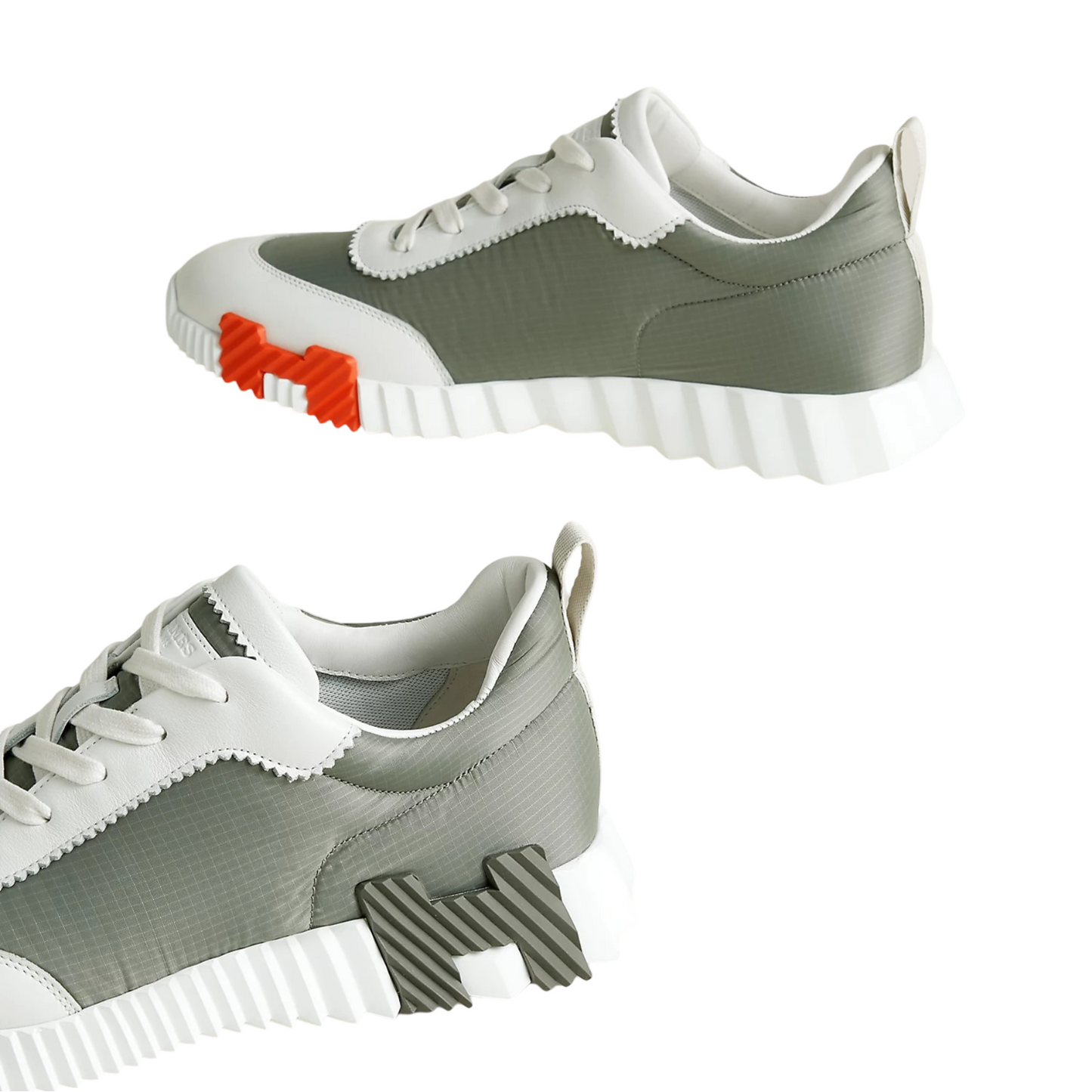 Hermes Bouncing Sneakers Étoupe / Blanc