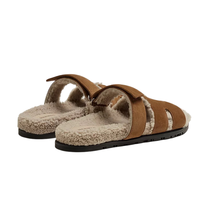 Hermes Chypre sandal Brun Fumé / Écru