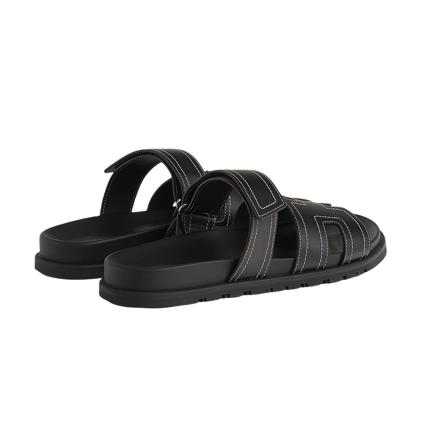 Hermes Chypre Sandal Black Sewing