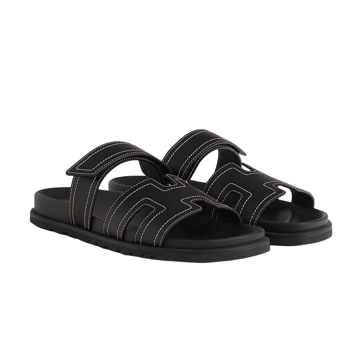 Hermes Chypre Sandal Black Sewing