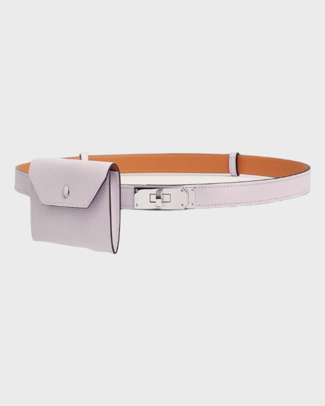 Hermes Kelly Belt 18 Mauve Sylvestre with Pocket PHW
