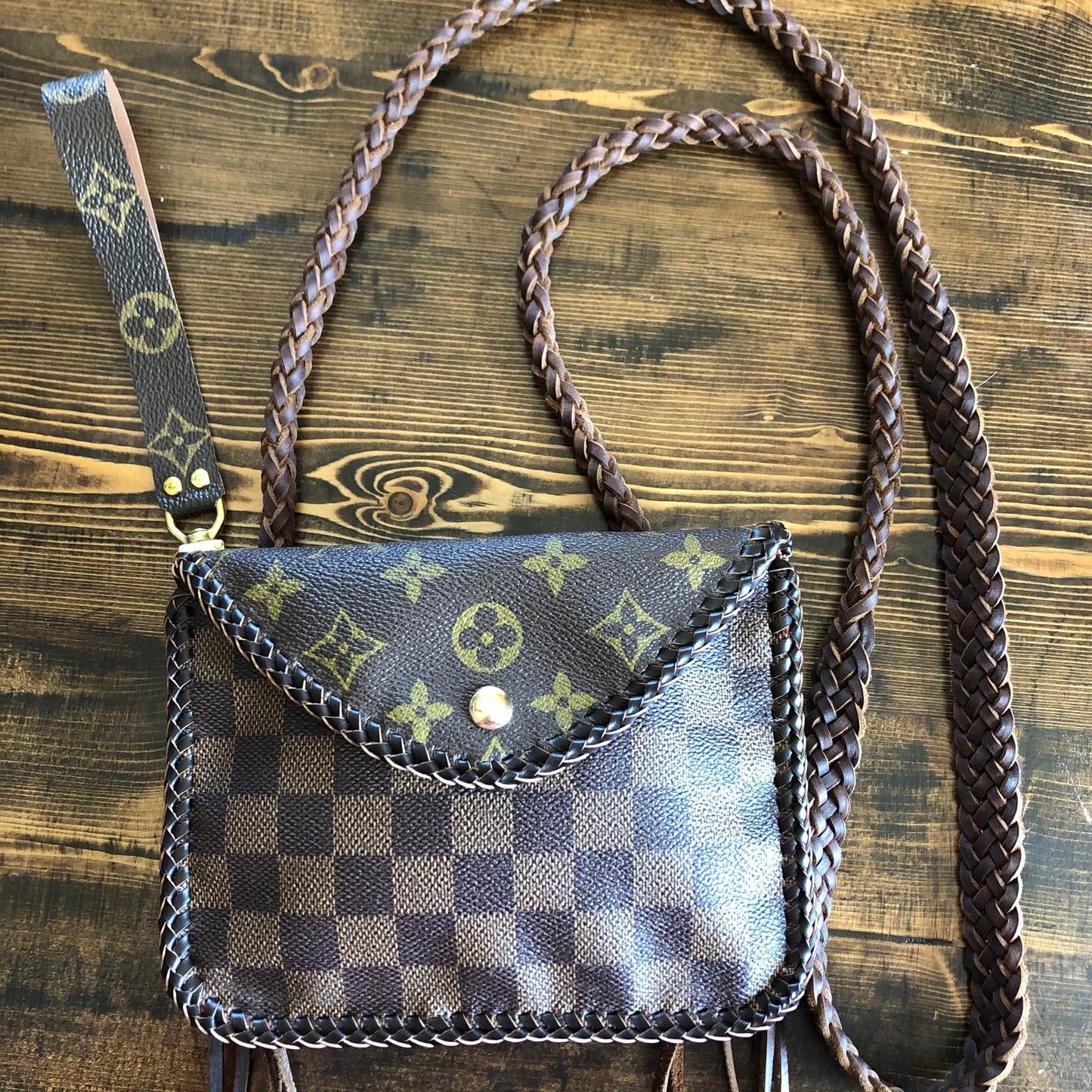 The Falcon -Orvis bags Damier/Monogram Mix Wristlet/Crossbody/Clutch