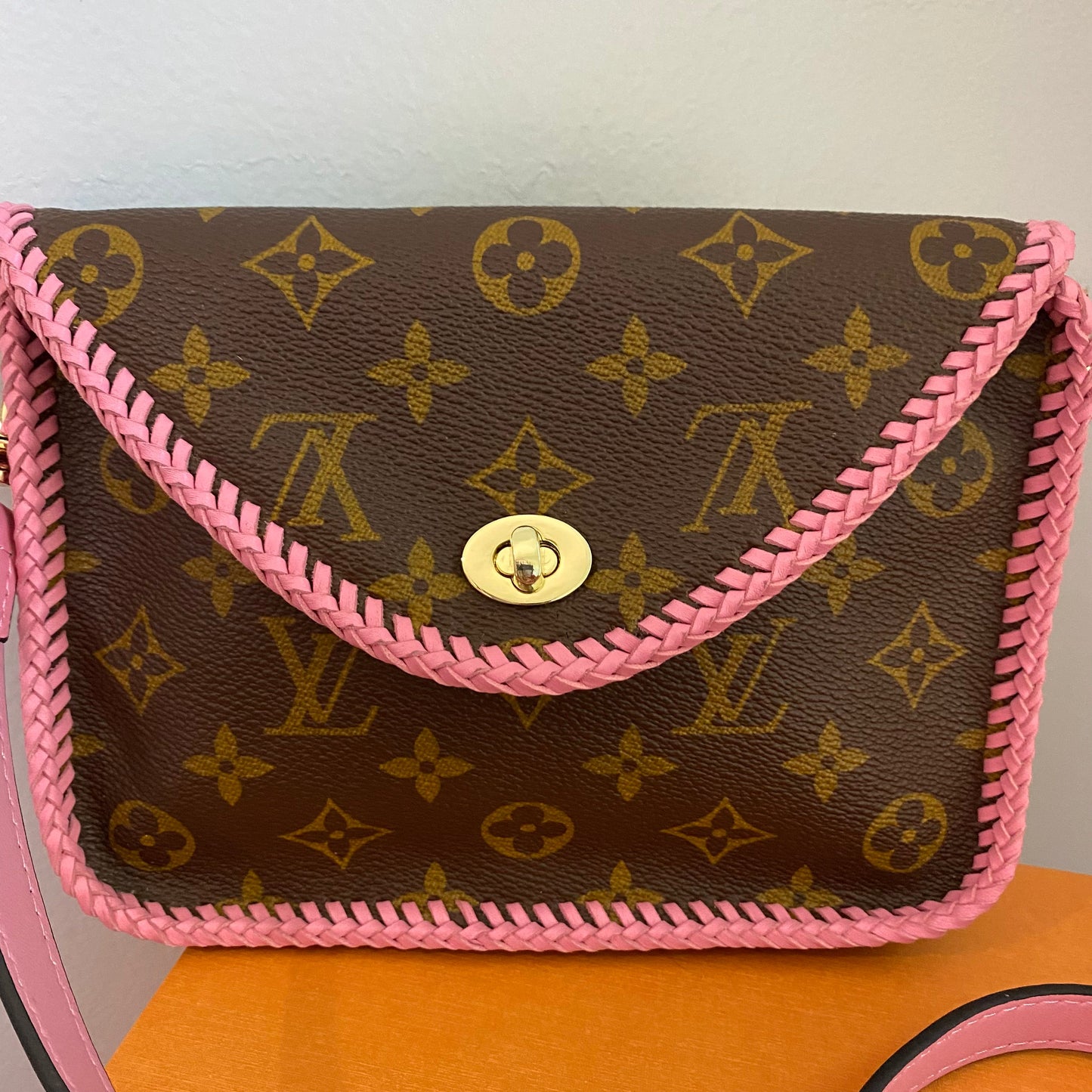 The Falcon with Sides - Monogram Crossbody in Pink